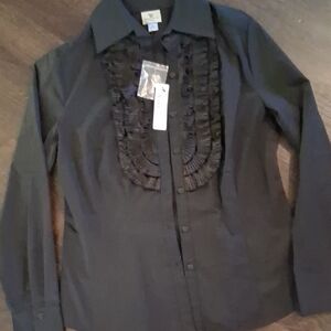 Worthington Classic Black Stretch Blouse